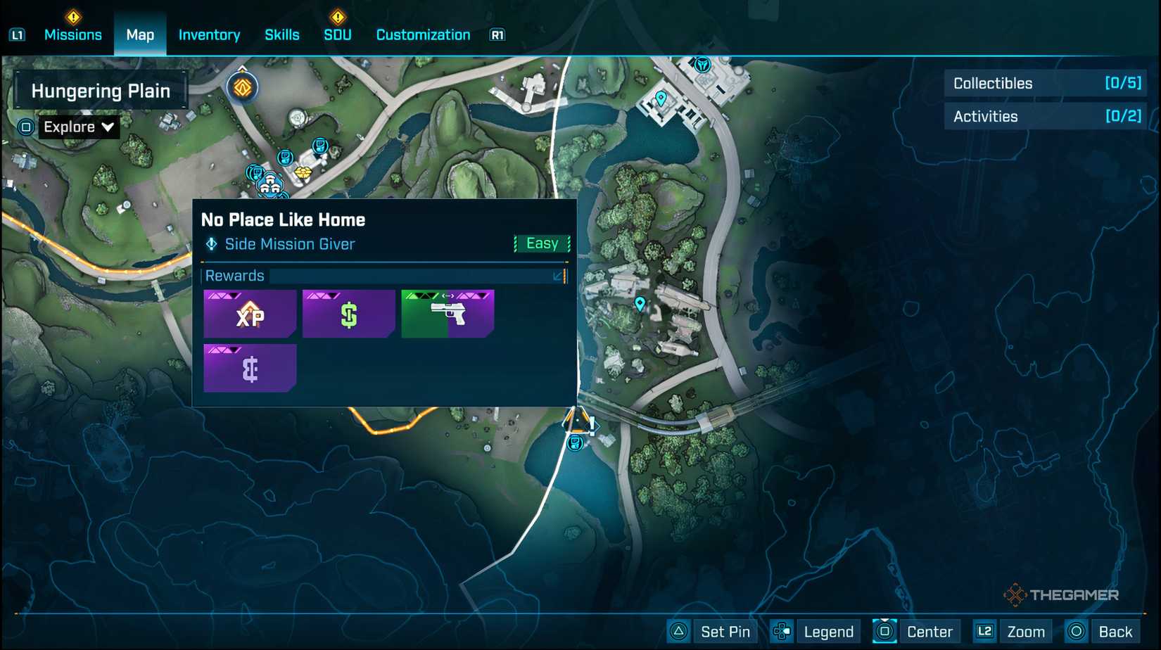 Choosing a place like 4 house side missions on the map of the border. 