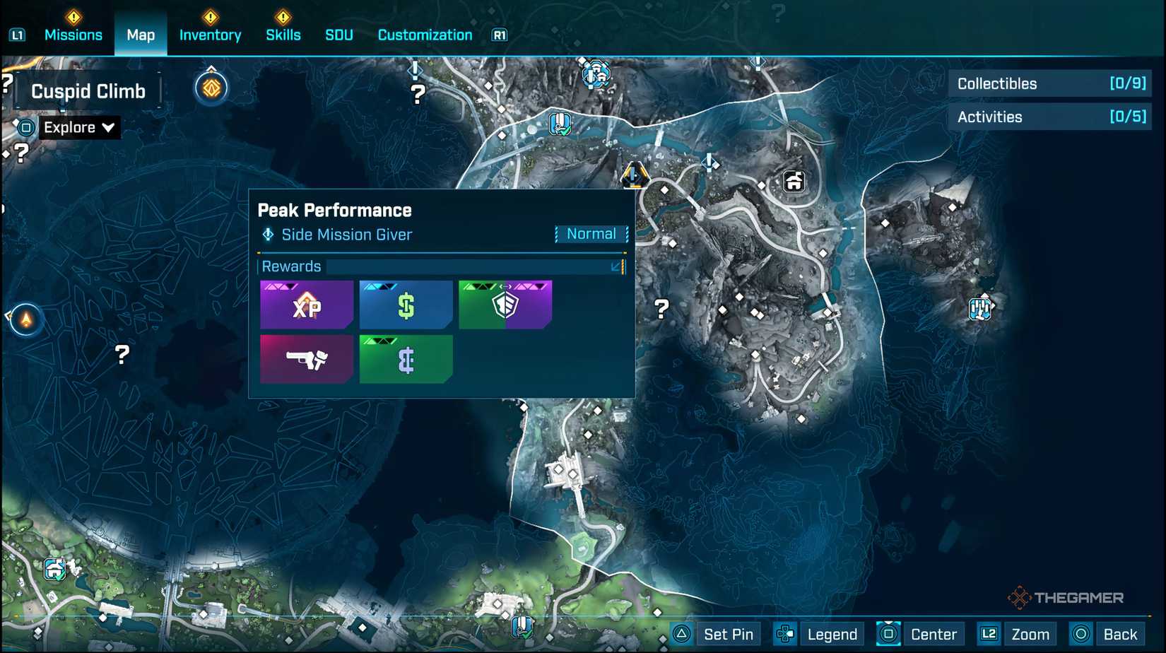 The seater displays highlighted on map of the Mission limit land.