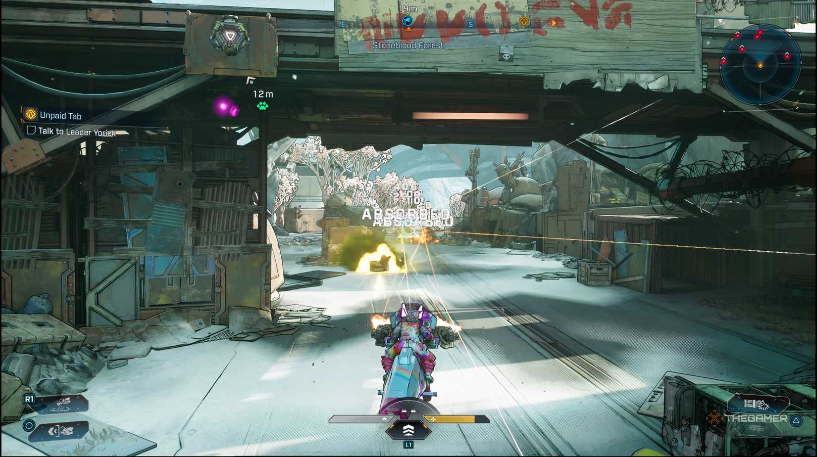 Athletes attack enemies in the enemy range in the Terminus Range in Terminus Royal in the border level.