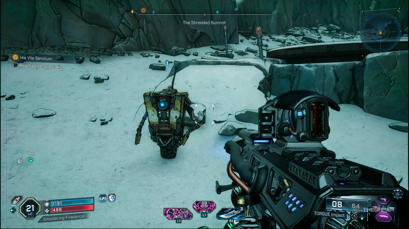 Player on the side of the clumptrap on the edge of him in Madland.