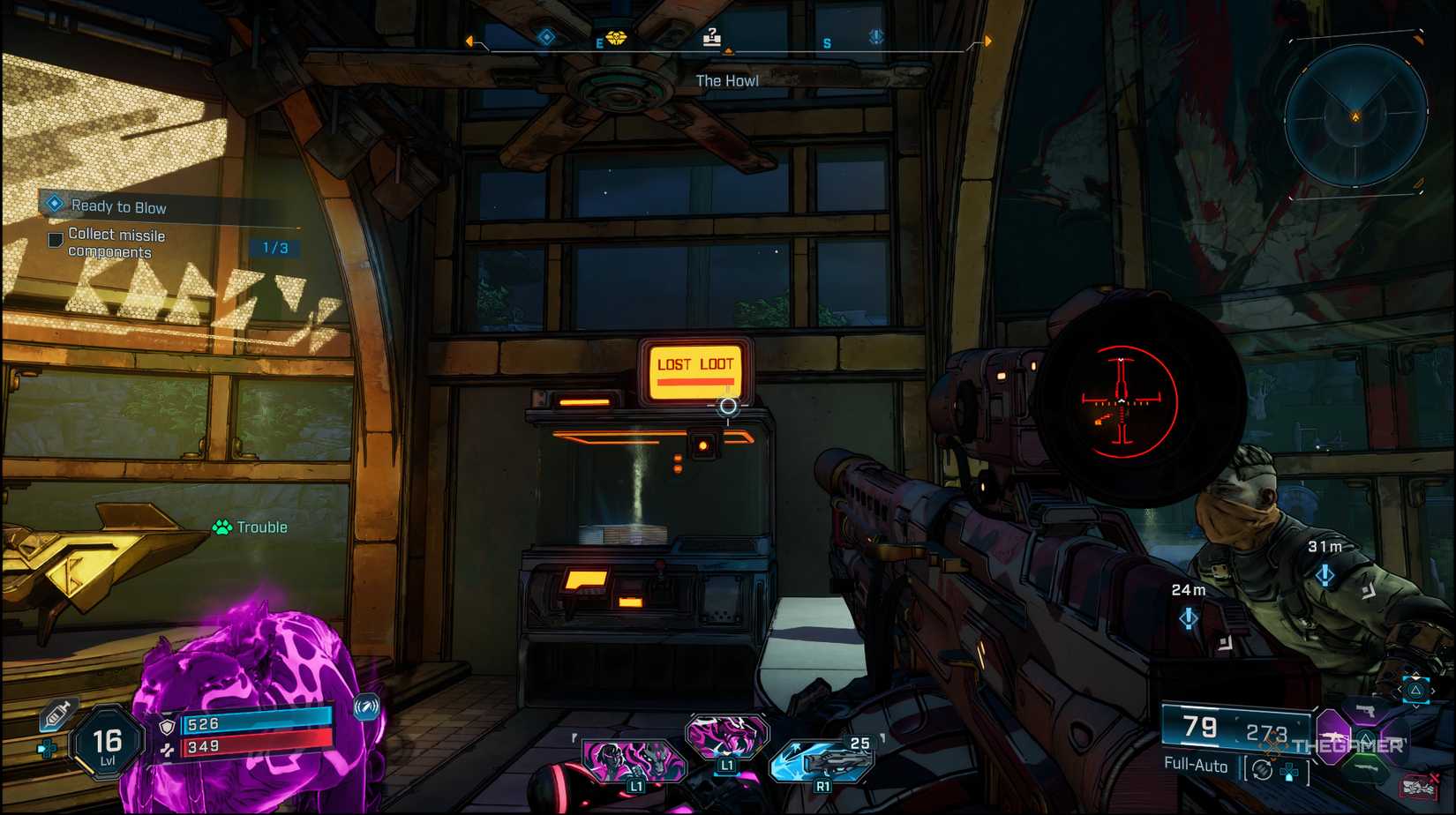 Player in Jinyoung Village, looking at a fully loaded loot machine of Borderlands 4.