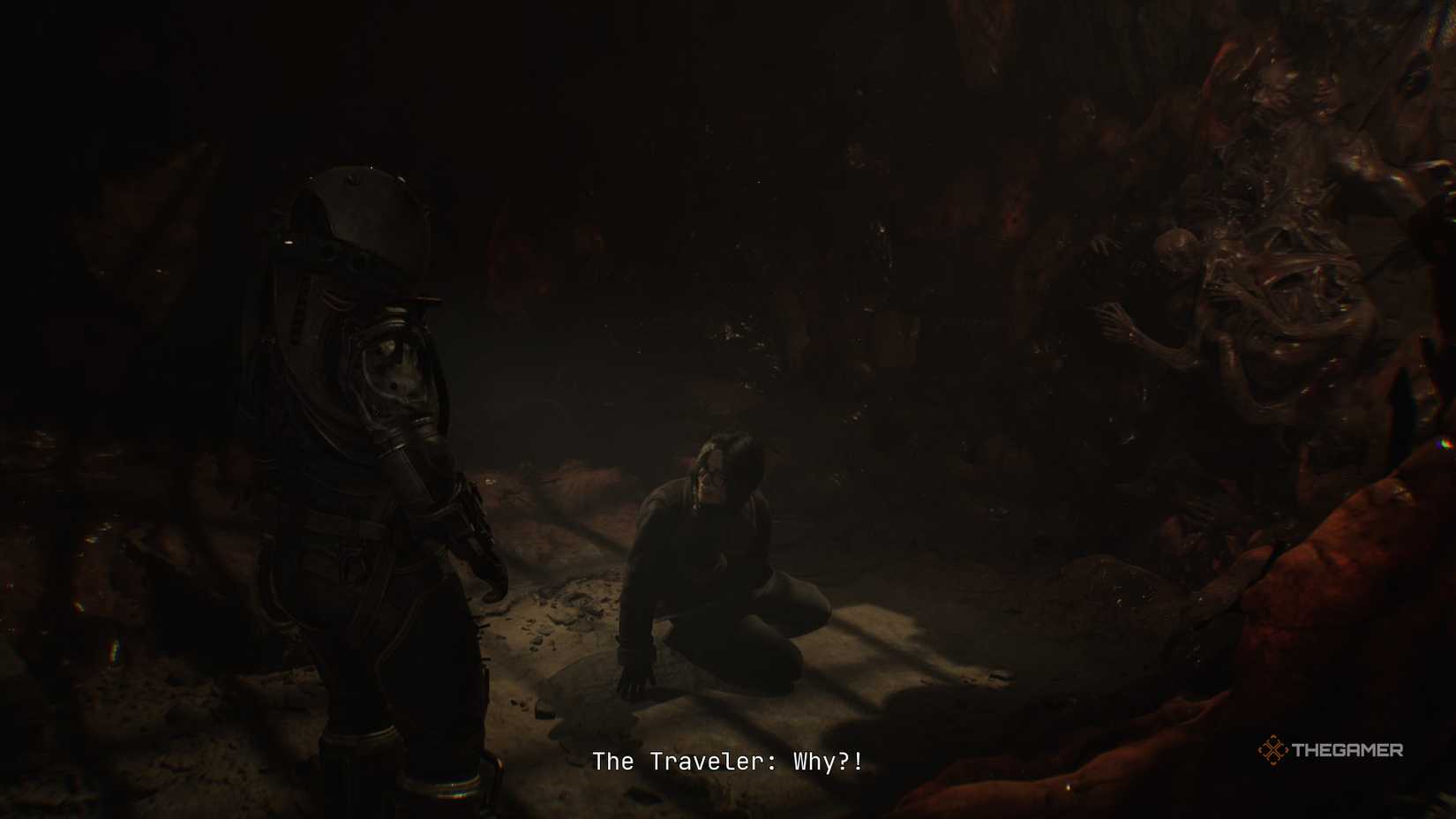 The traveler is looking at the terrain, sleeping on the ground, saving the doctor of the doctor in Crooos: new morning.