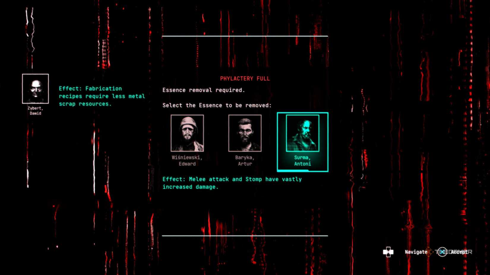 Selecting in the scenery to delete before transfering the doctor in Cronos: the new morning.