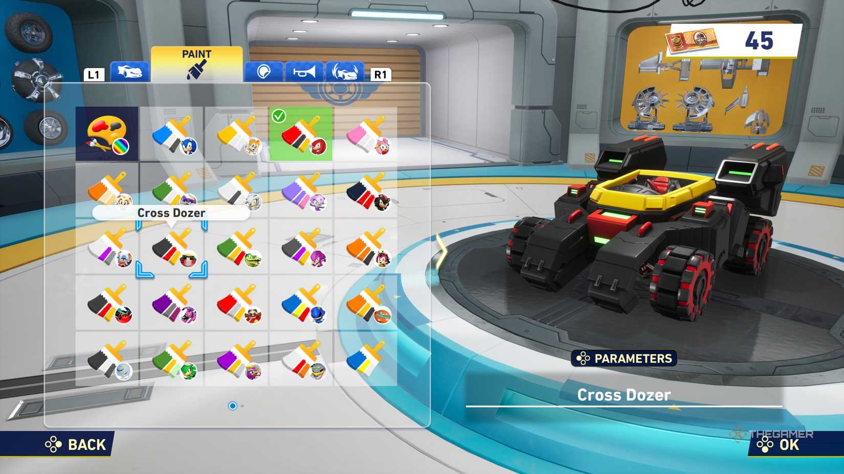 The Cross Dozer is built on the customize Machine Shop in the Sonic Racing Crossworlds.
