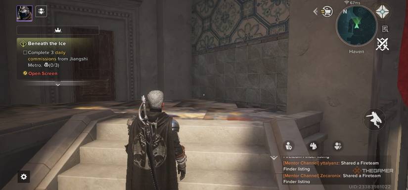 The player reaches the end of the stairs in destiny: Rising.