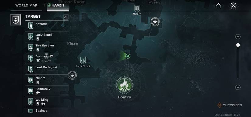Destiny: It may show the area above the bonfire icon of Rising.