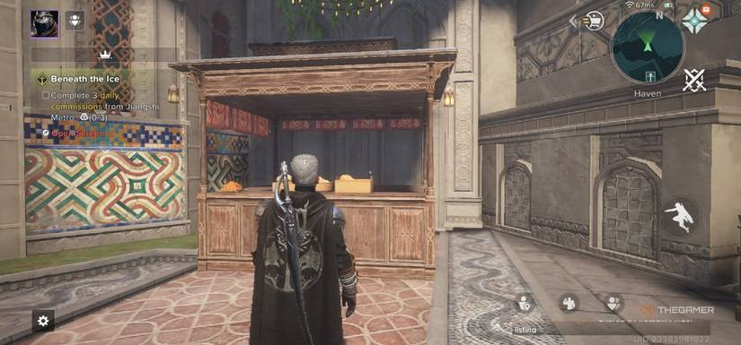 The player sees a stand with a box in the fate: Rising.