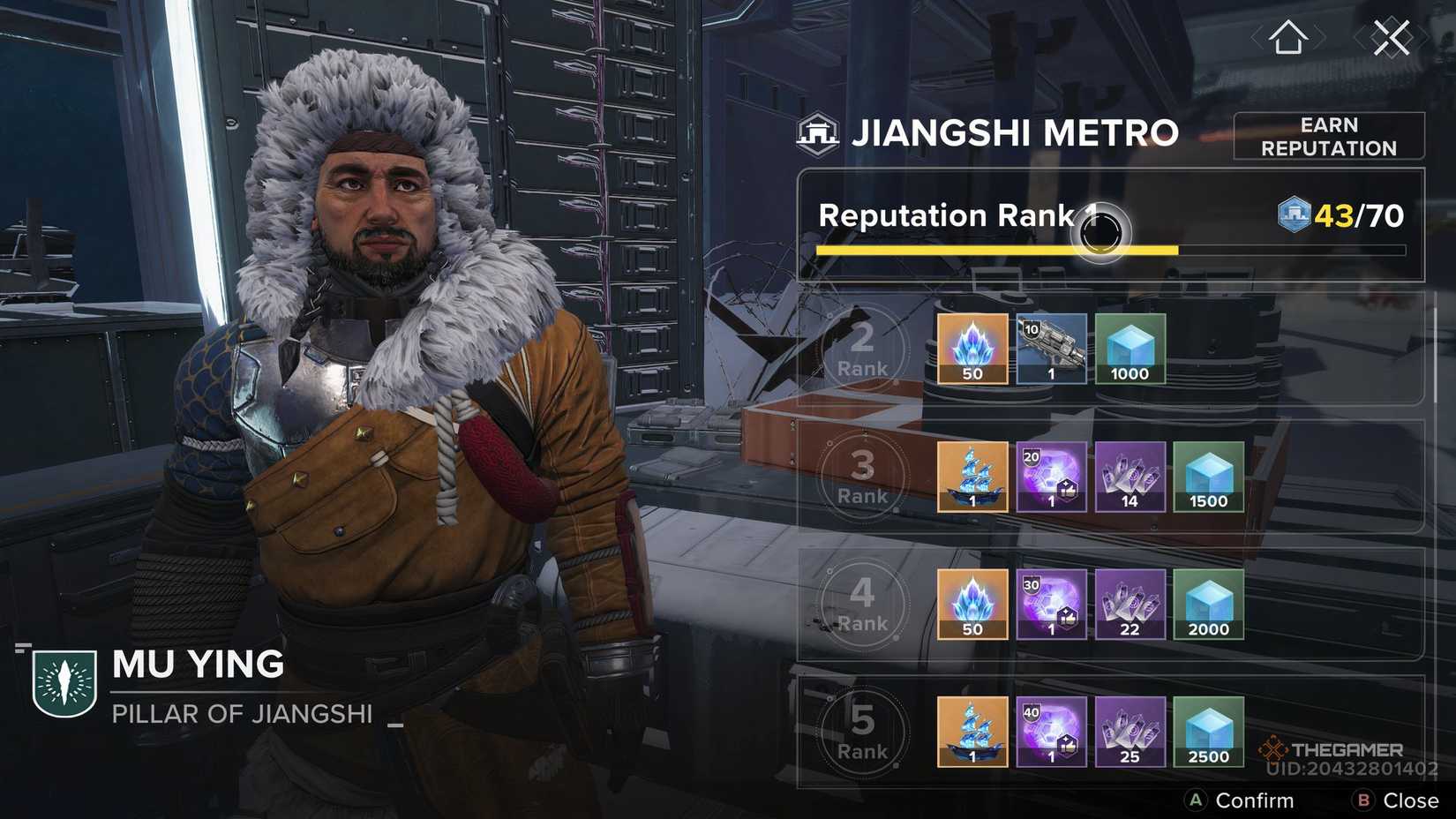 DESTINY: Rewards listed in RISING's suppliers. At the top of the list is half the ranking of the player. 