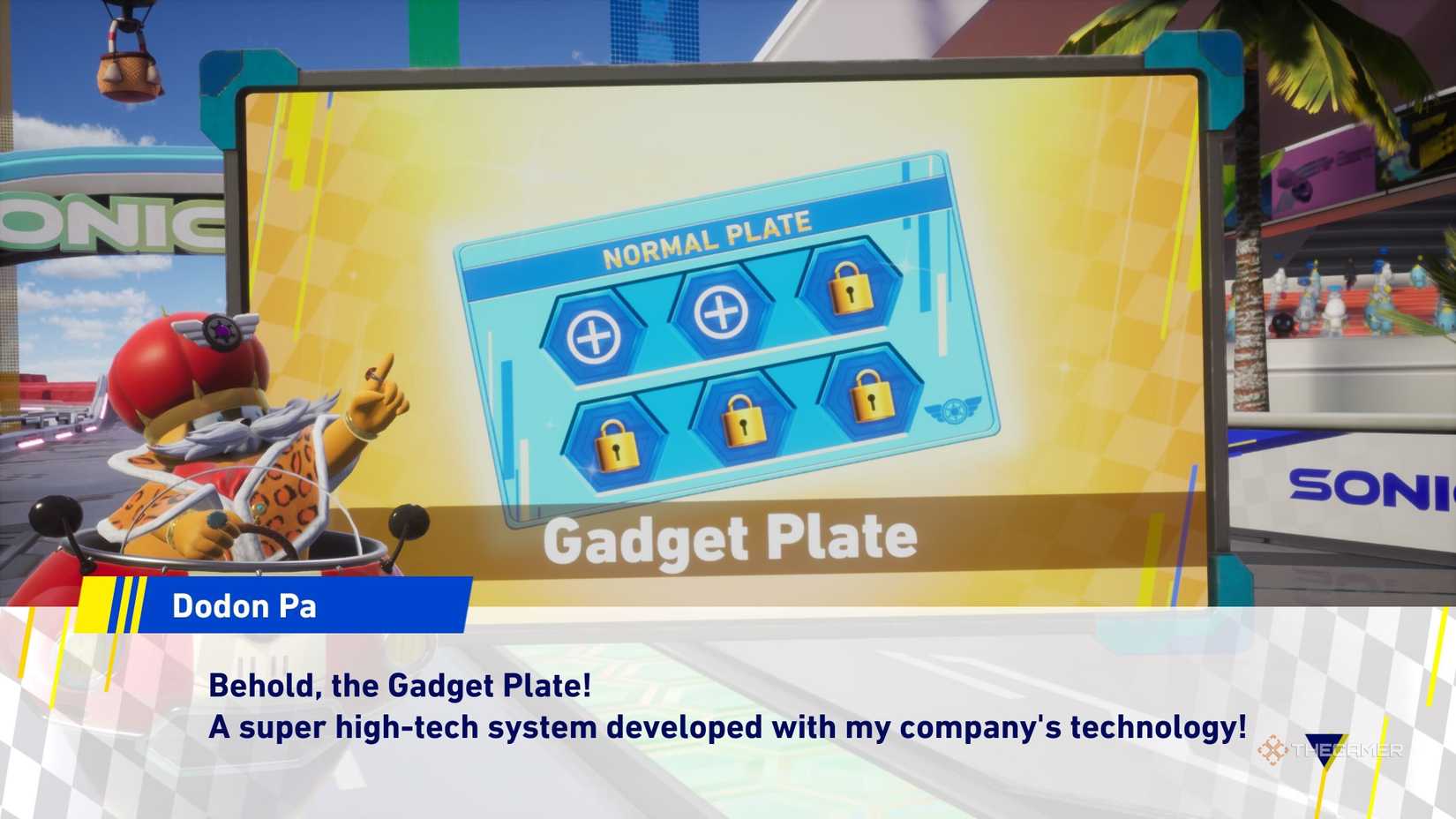 DODON PA Sonic Racing Cross Introduces the Gadget Plate in the world.