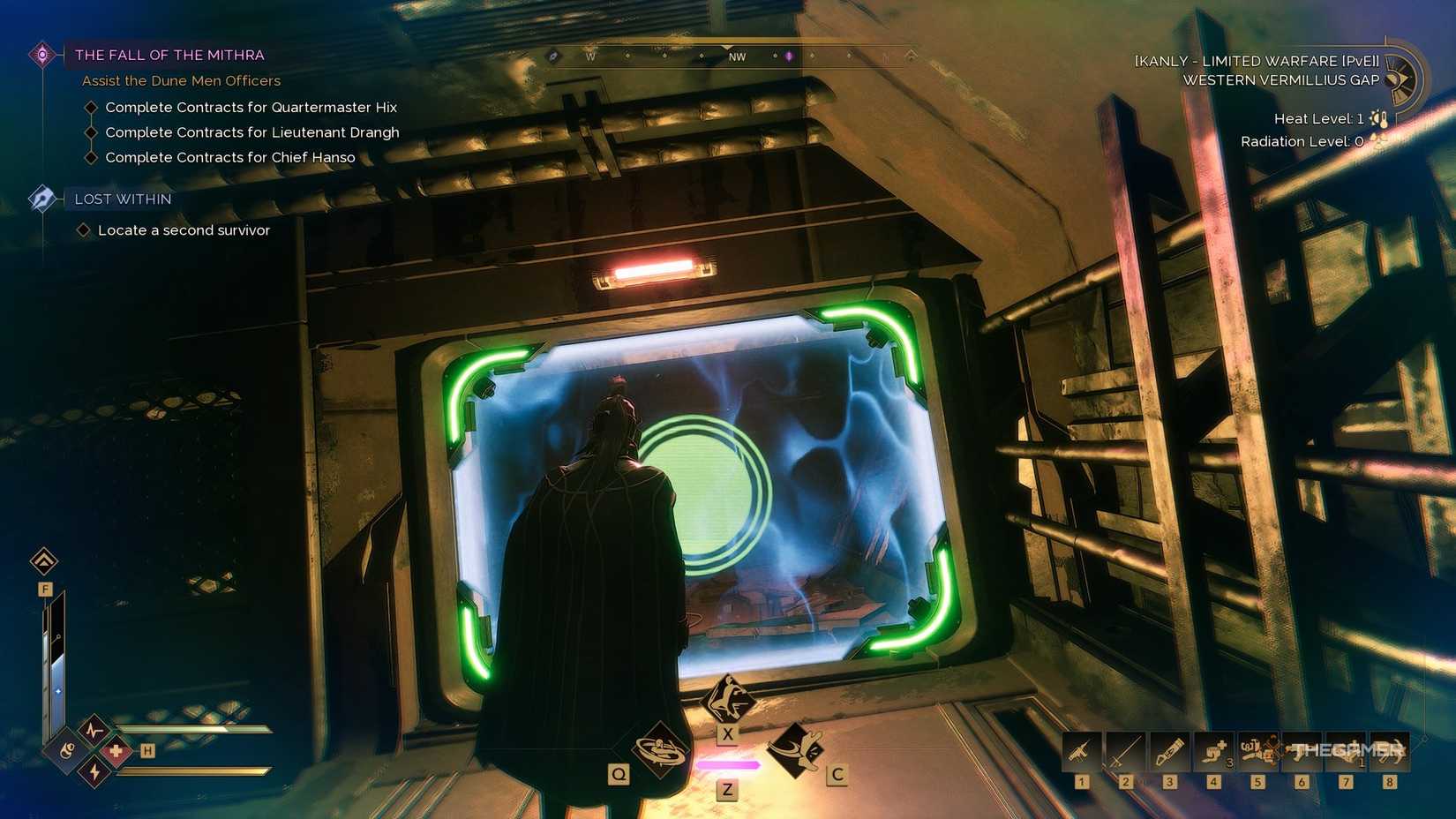 The player looking at green Pentashield in Dune: Awakening.