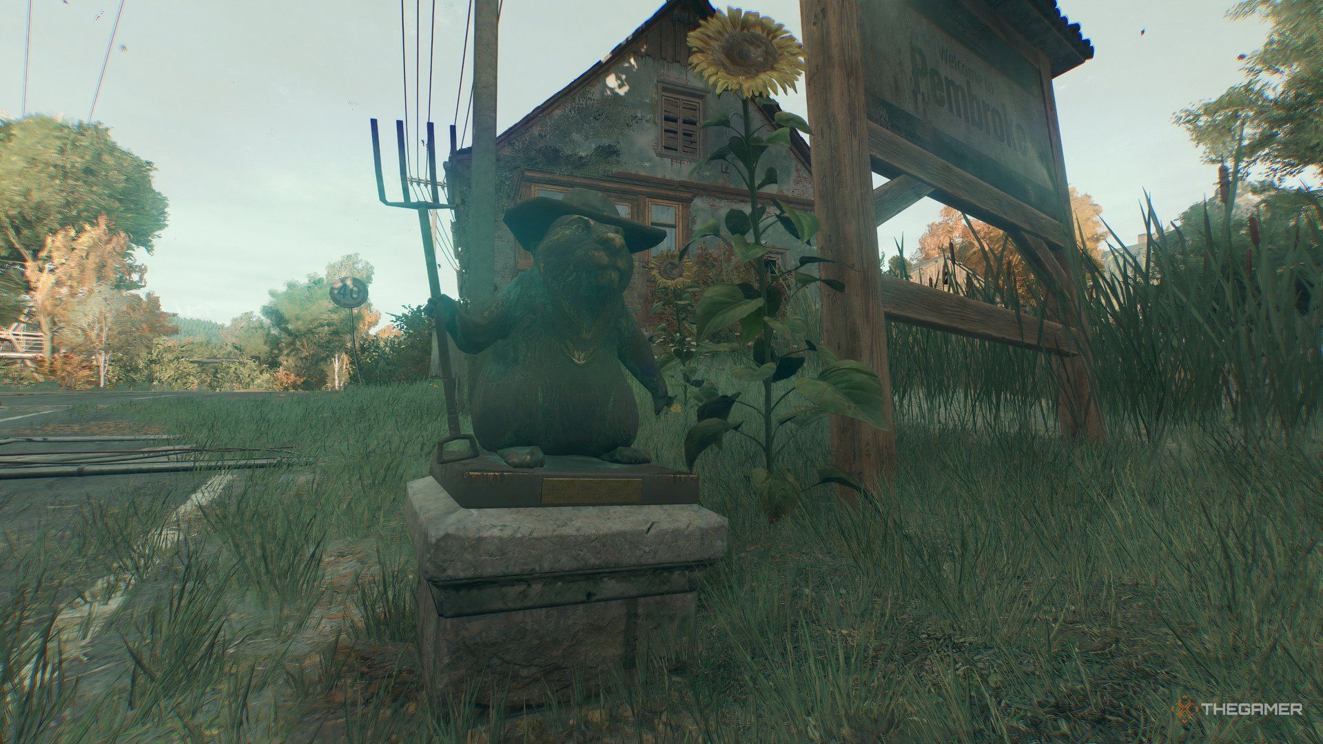 Dying Light The Beast Castor Woods Beaver with sunflowers.