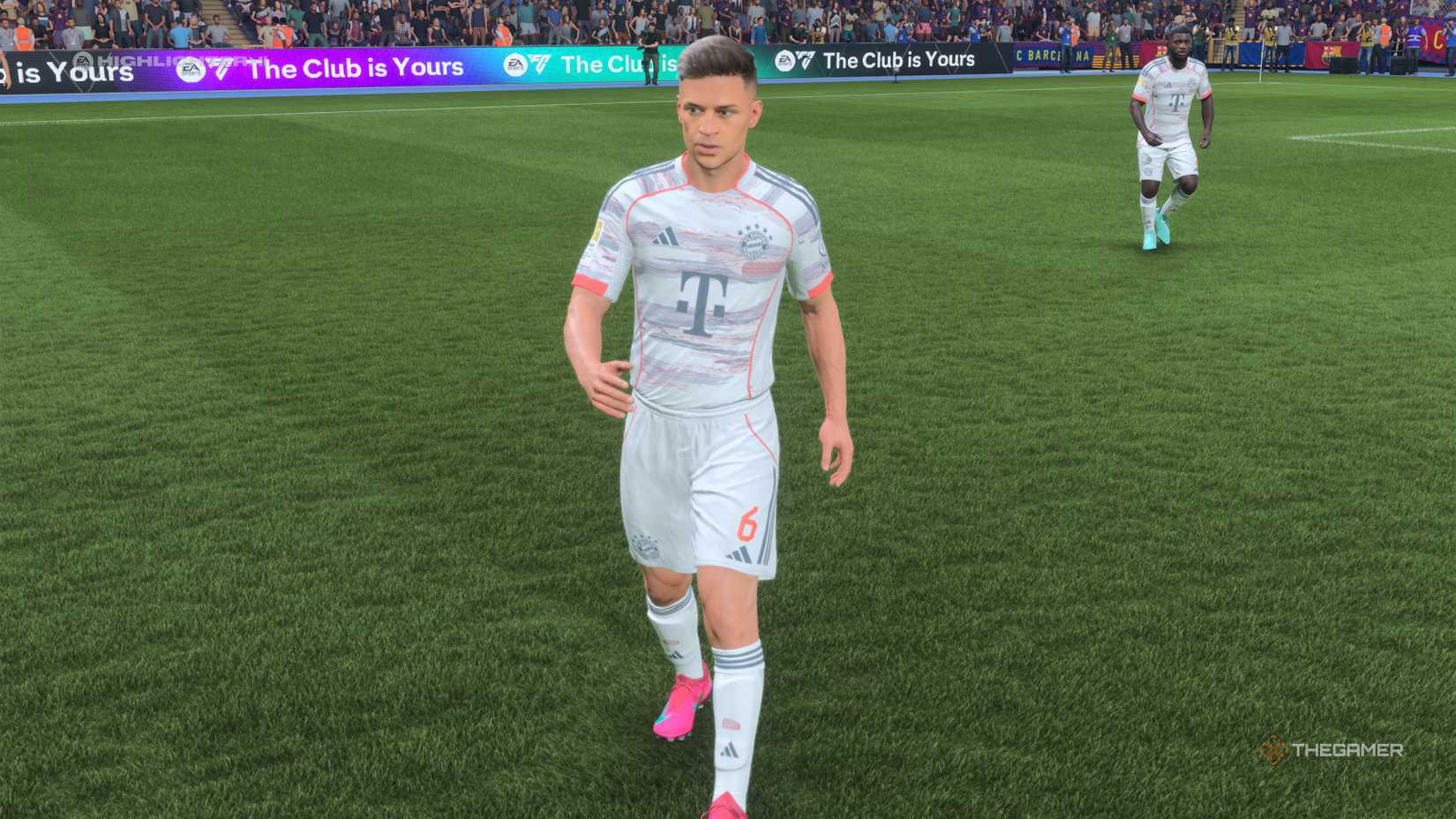 The best midfielder Joshua kimmich at the pitch of EA SPORTS FC 26.