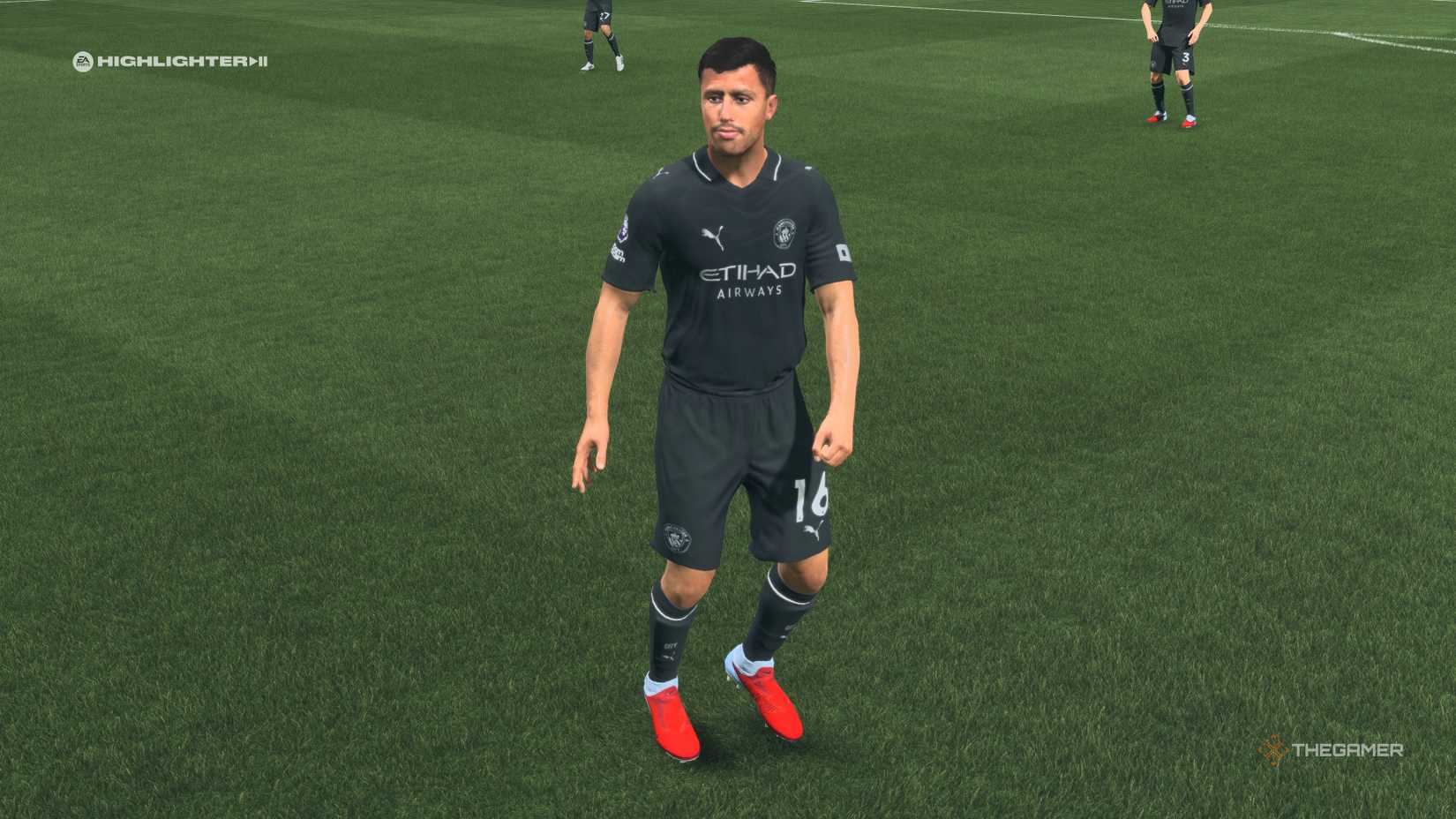 The best midfielder Rodri in the pitch of EA SPORTS FC 26.
