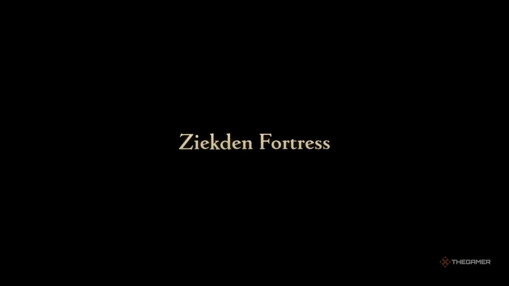 A title card showcasing the Ziekden Fortress mission title in Final Fantasy Tactics: The Ivalice Chronicles.