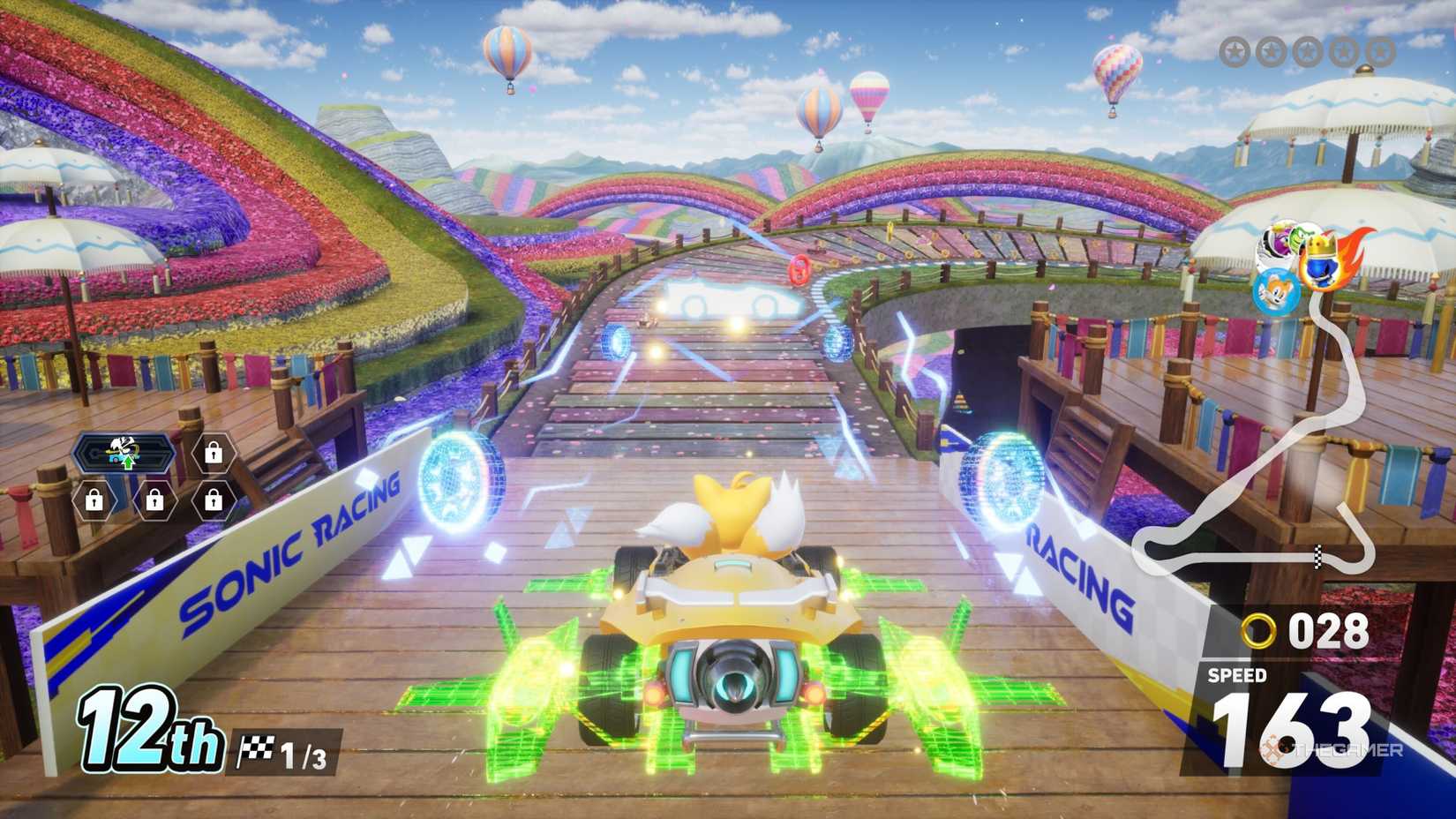 Sonic Racing Cross Fly flies to the tail in the world.