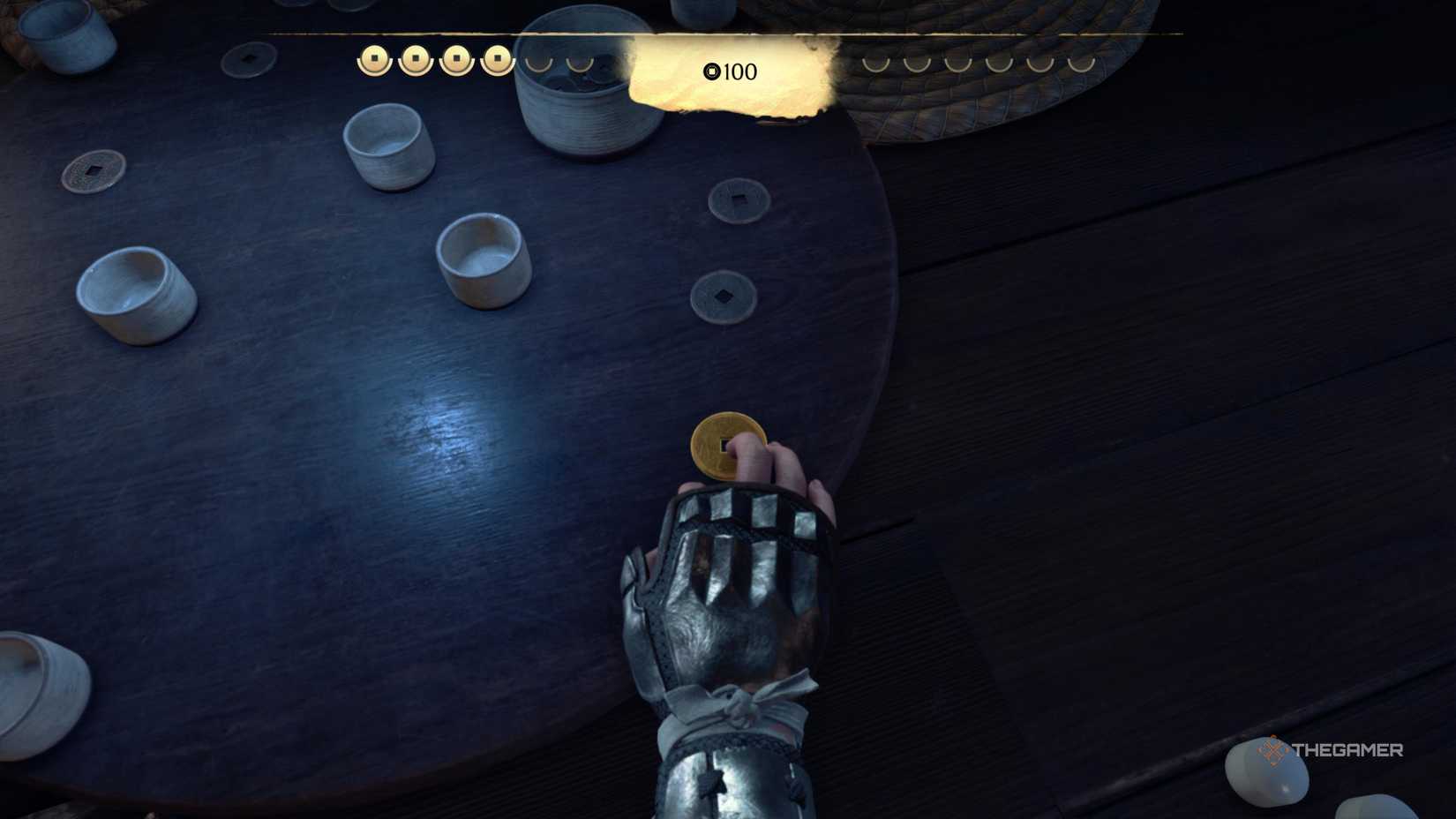 Atsu at a gambling den in Ghost of Yotei