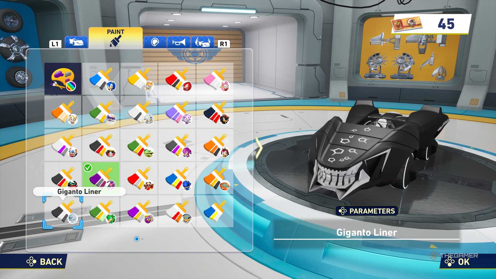 Giganto -Liner incorporates the custom machine shop in Sonic Racing Crossworlds.