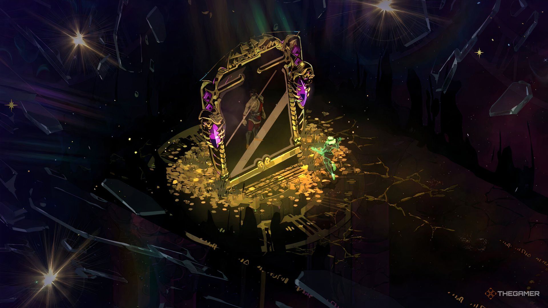 Melinoe talking to past Zagreus in Hades 2.