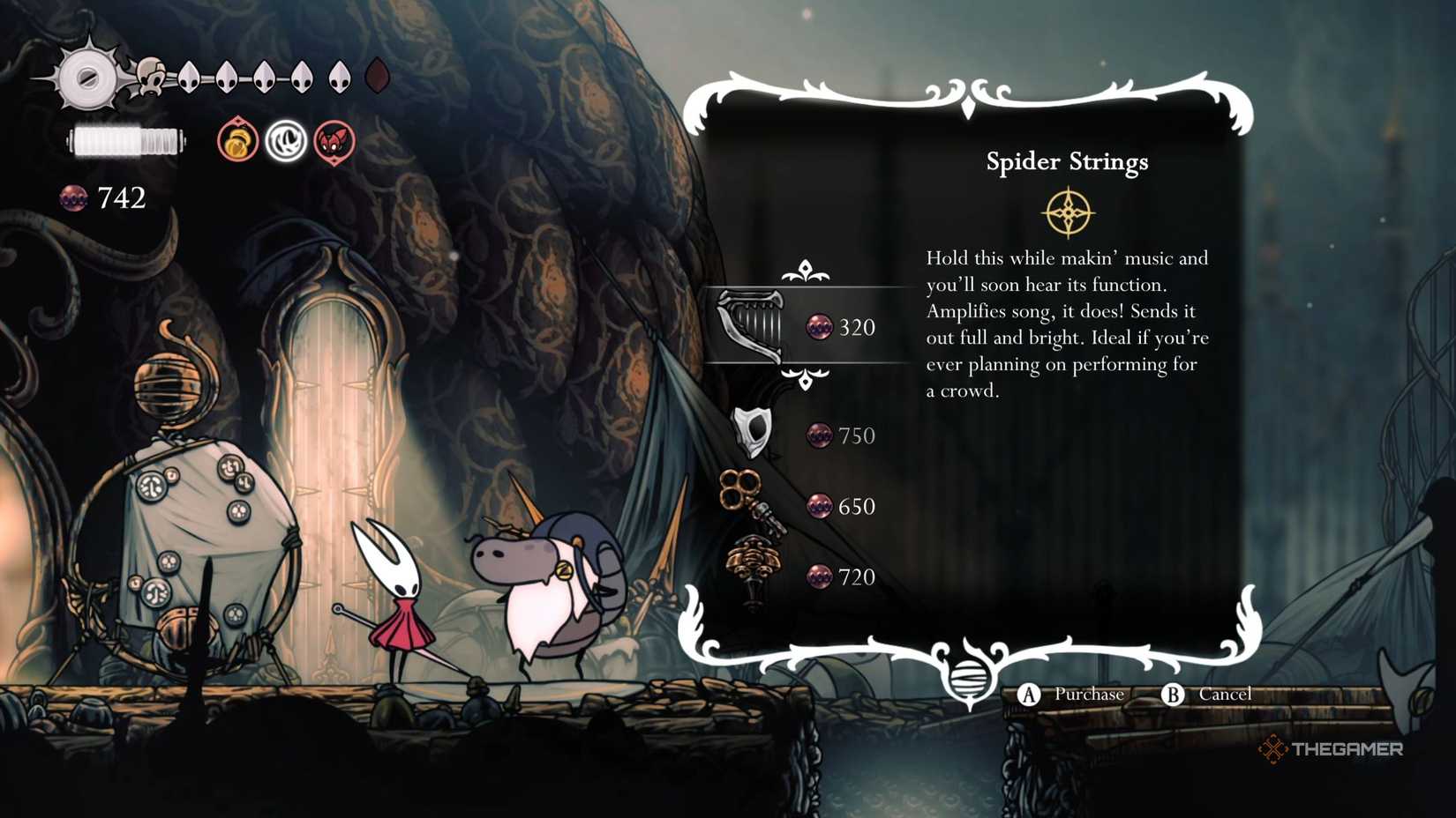 Hollow Knight Silksong buying Simple Key from Jubilana.