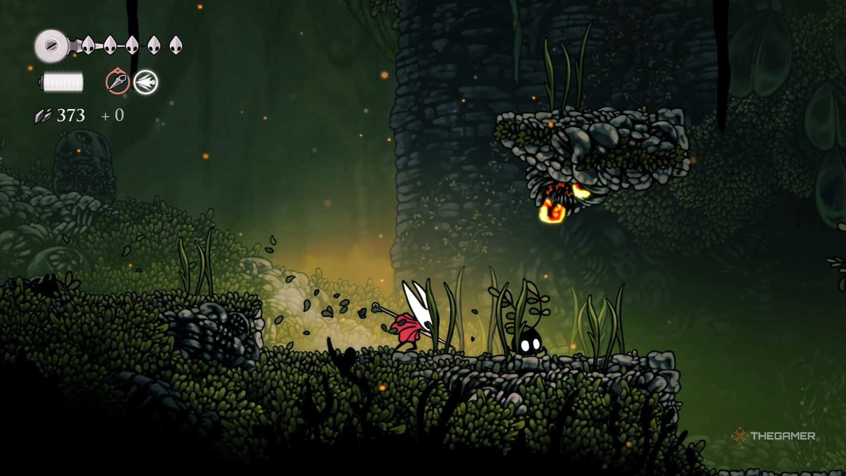 Hollow Knight Silksong Hornet in Far Fields Biome.