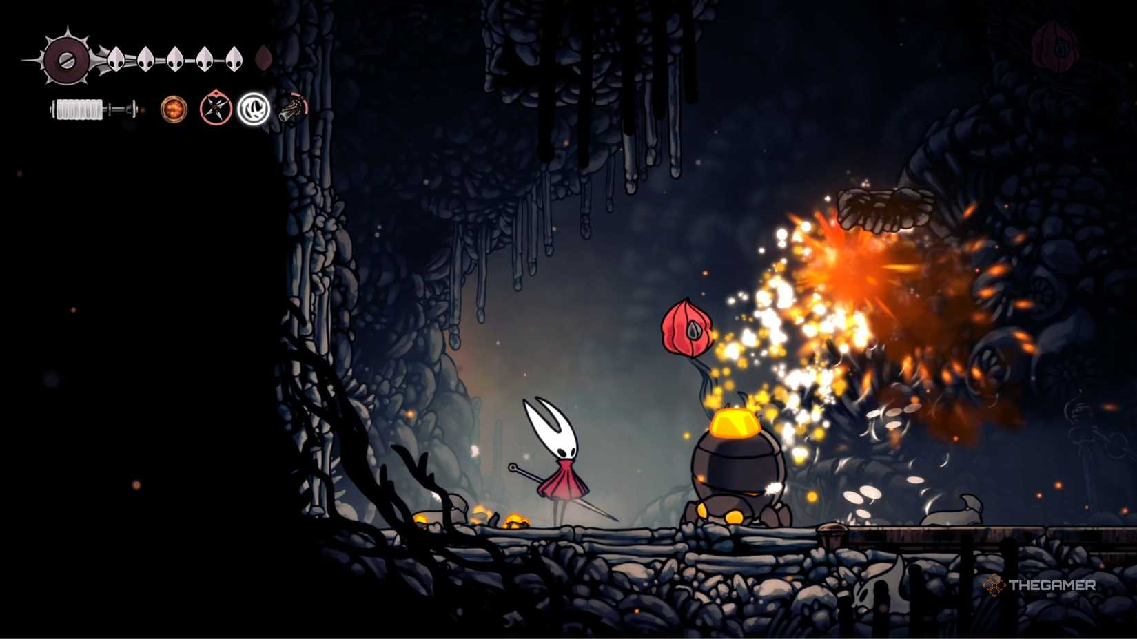 Hollow Knight Silksong Hornet in Biome Marrow.