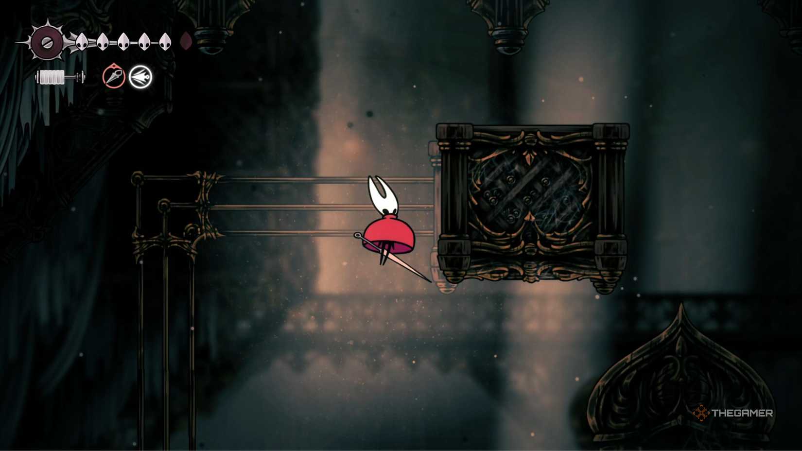 Hollow Knight Silksong Hornet in Whispering Vaults Biome.