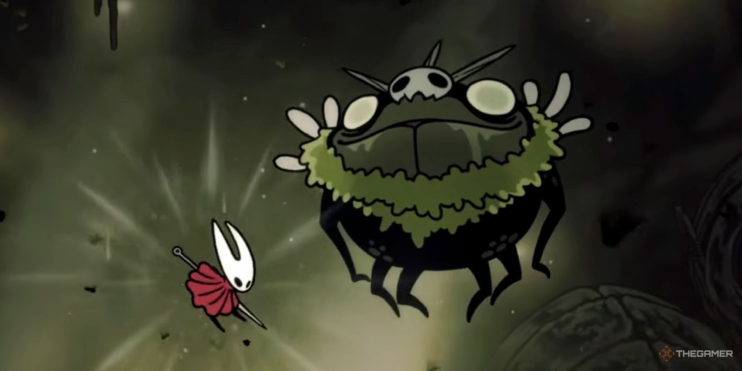 Hornet fighting against Groal The Great in Hollow Knight: Silksong.