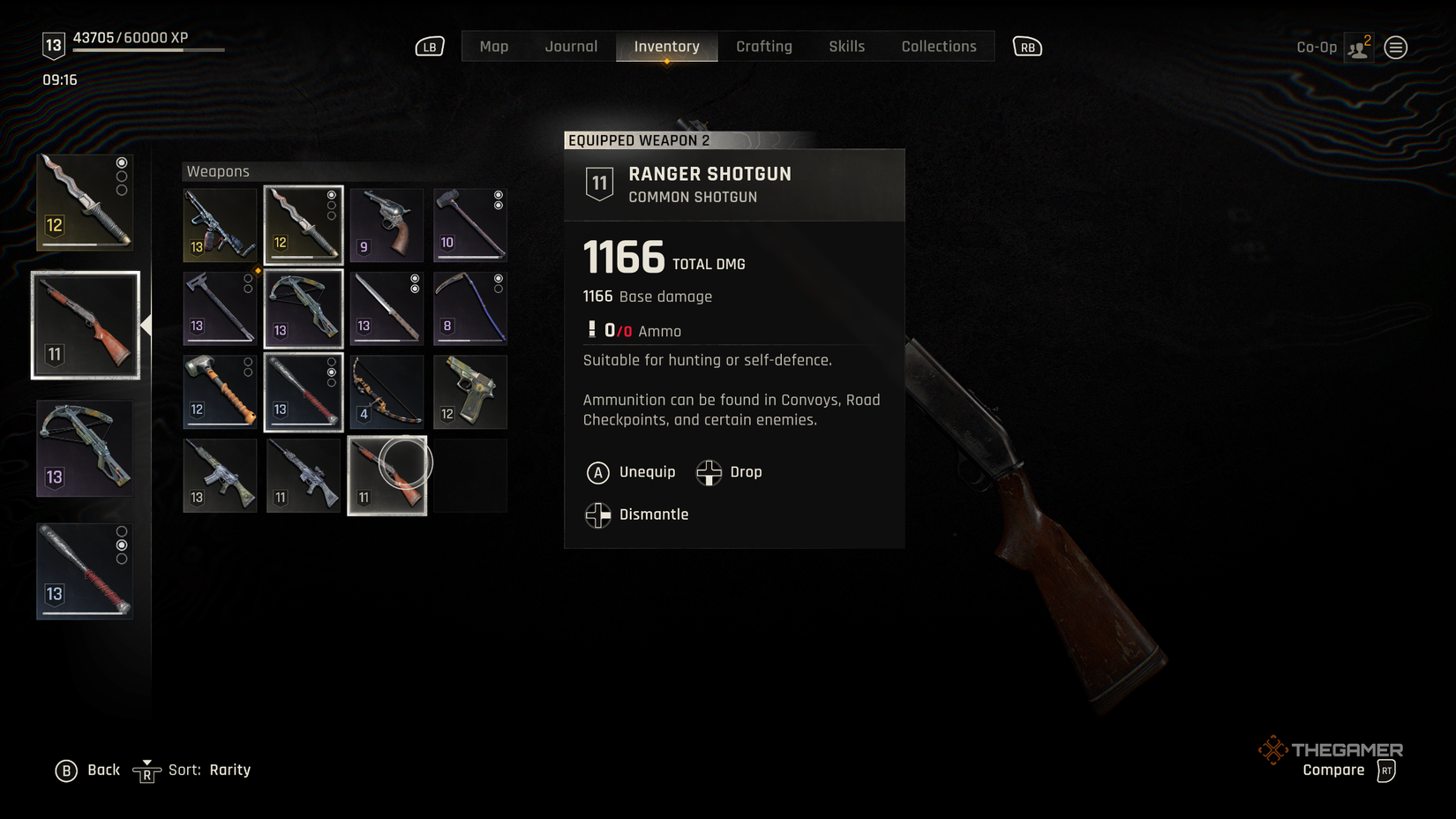 A gun that is being dismantled in dying light: the beast.