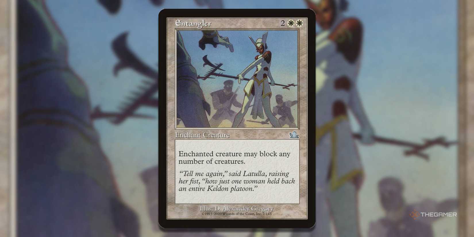 MTG Entangler card with background art.