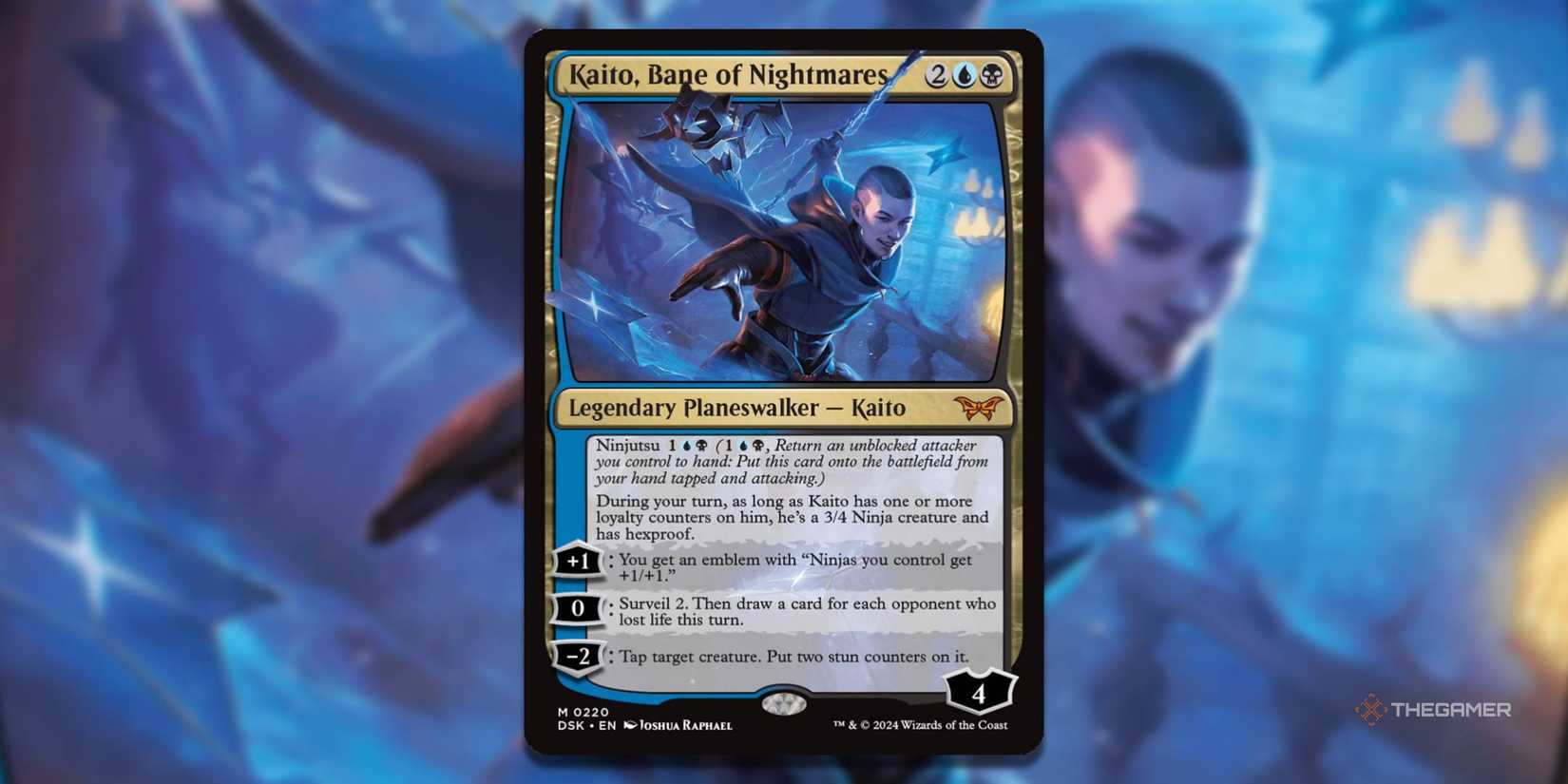 MTG KAITO, a nightmare card with art in the background.