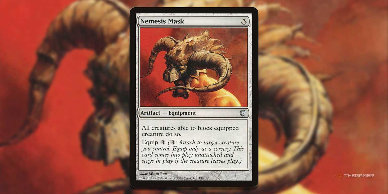 MTG Nemesis Mask Card with background art.