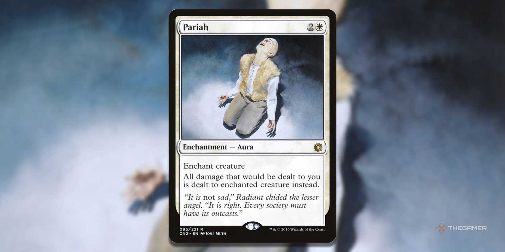 MTG Pariah card with background art.