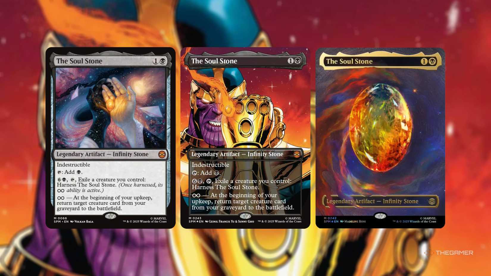 All three magic The Gathering Soul Stone Cards.