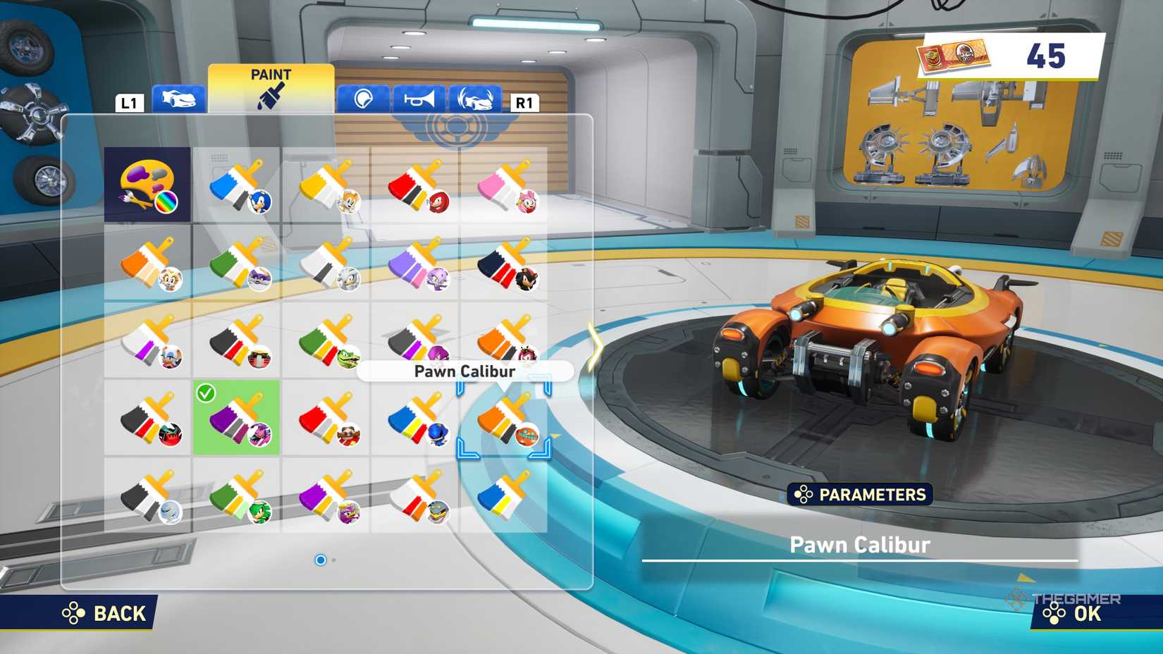Pant Calibur incorporates the custom machine shop in Sonic Racing Crossworlds.