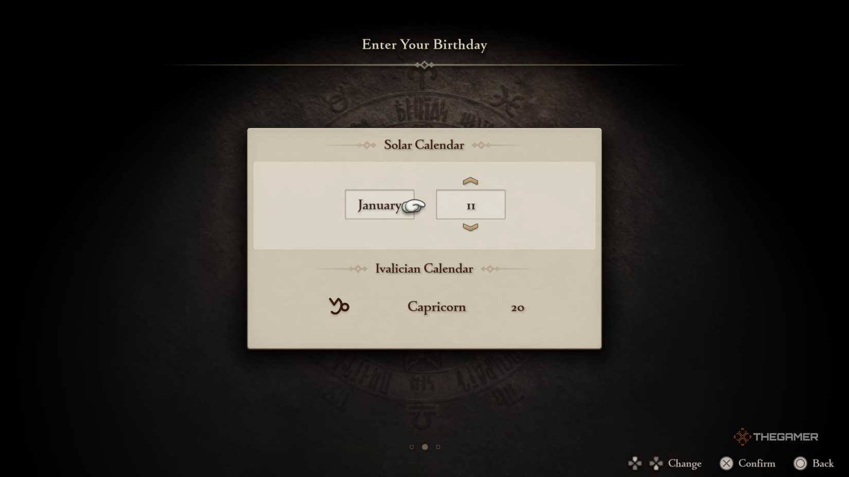 Collecting a birthday that makes Ramza Capricorn in the Final Fantasy The Ivronicles.