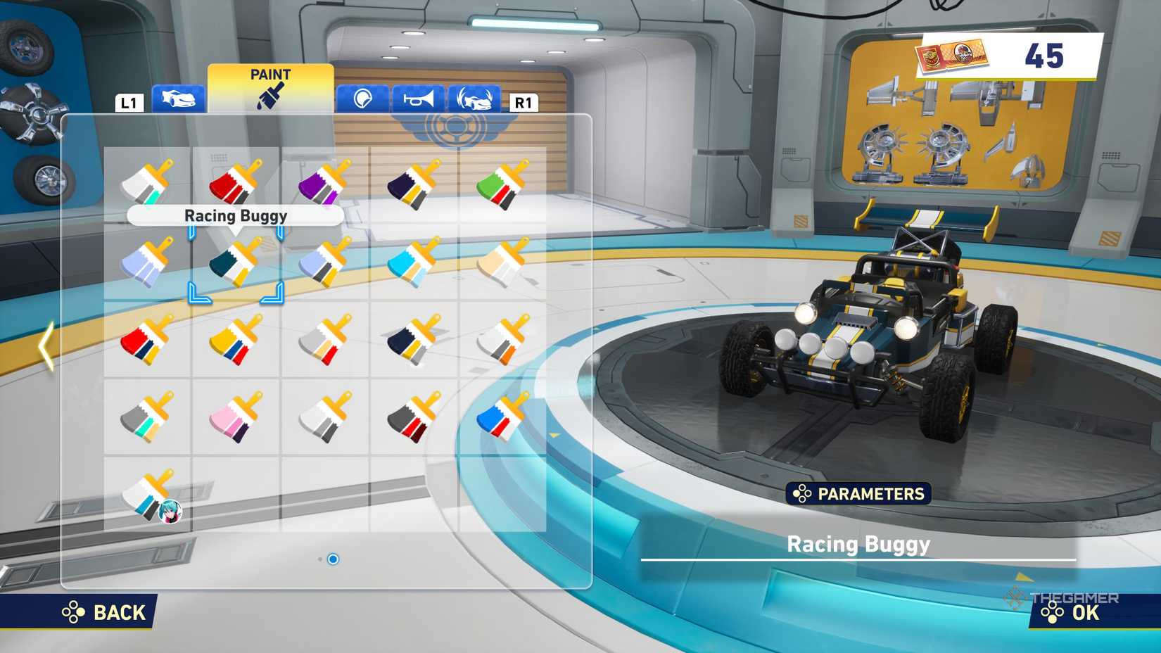 Racing Buggy Build in the Customize Machine Shop in Sonic Racing Crossworlds.