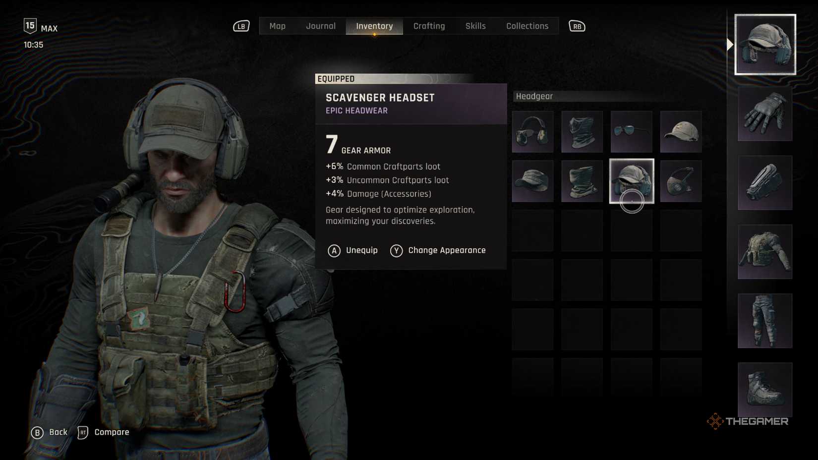 The dying lights of the scabin that armor headset.