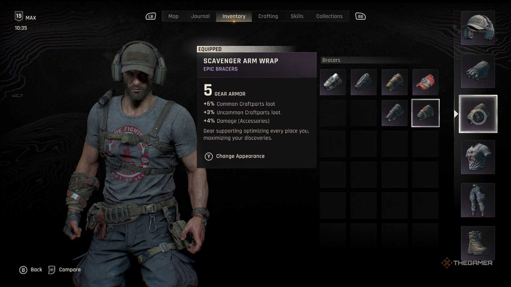 Spabin that arm wraps around the armor in a dying light.