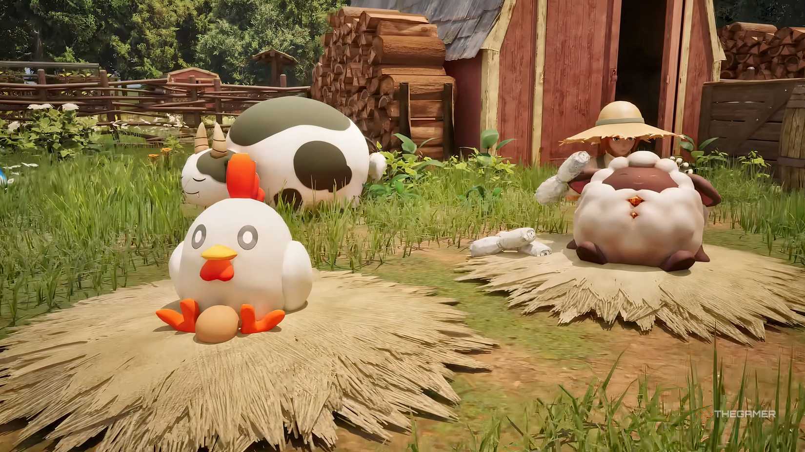 The ranch pals are producing products in Palworld: Palfarm.