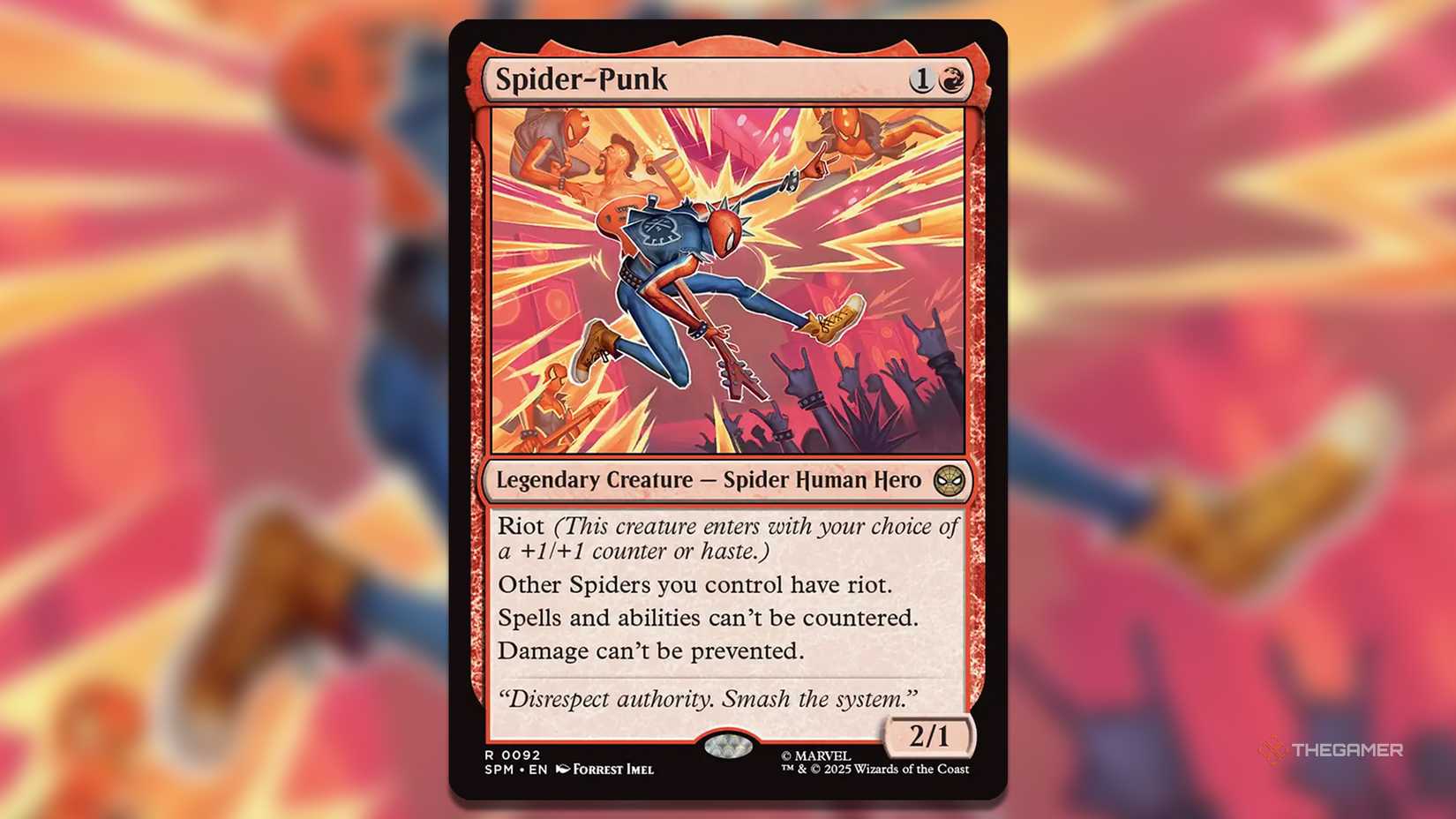 spiderpunk mtg card 2025 Marvel's Spider-Man 0210 Spider-Punk Borderless-Foil PSA 8 Other Spiders you control have riot Spider-Punk (PSPM) (92s) / Foil