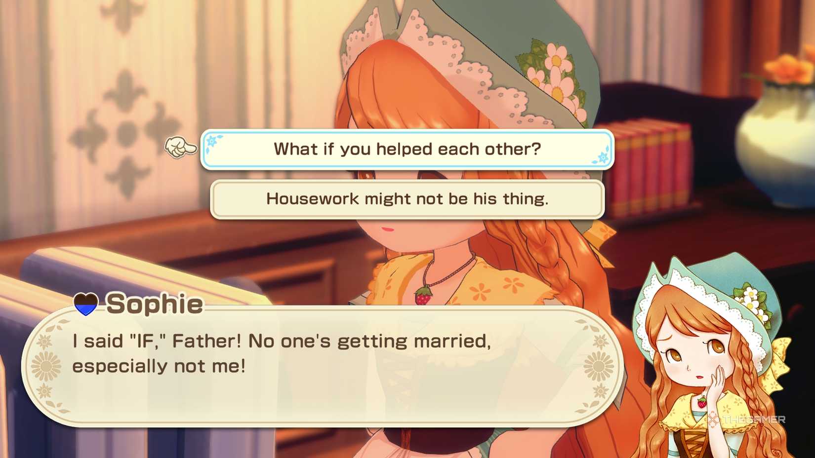 The story of the seasons of the Grand Bazaar Sophie is arguing with his father in the kitchen.