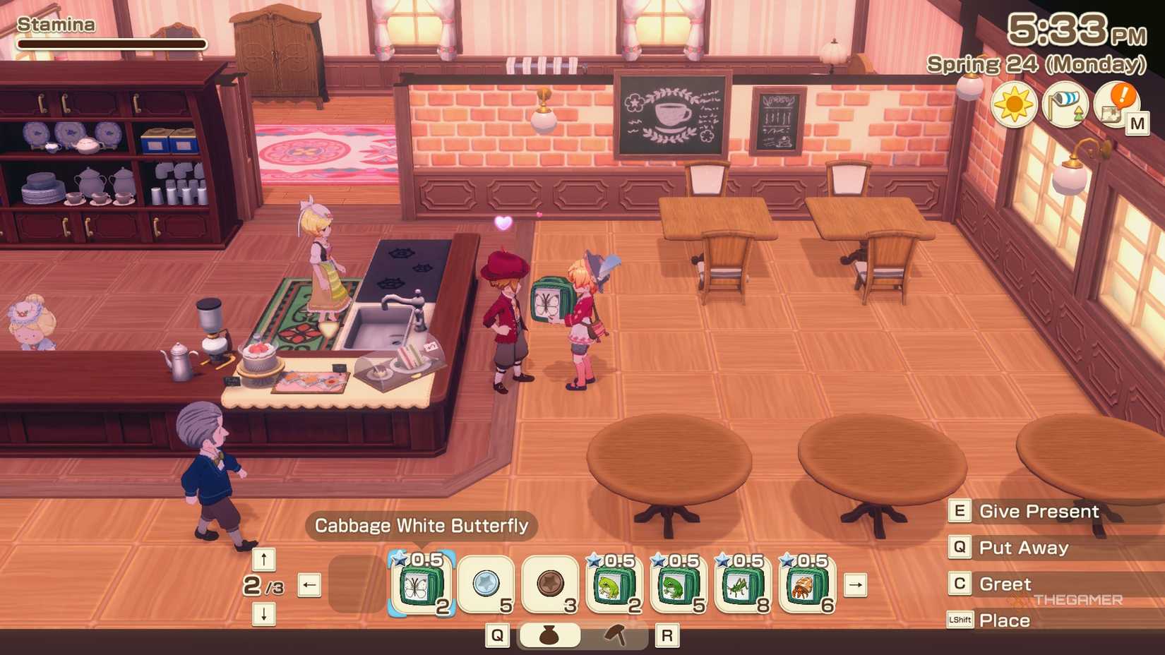 The farmer gave Derek a bug.