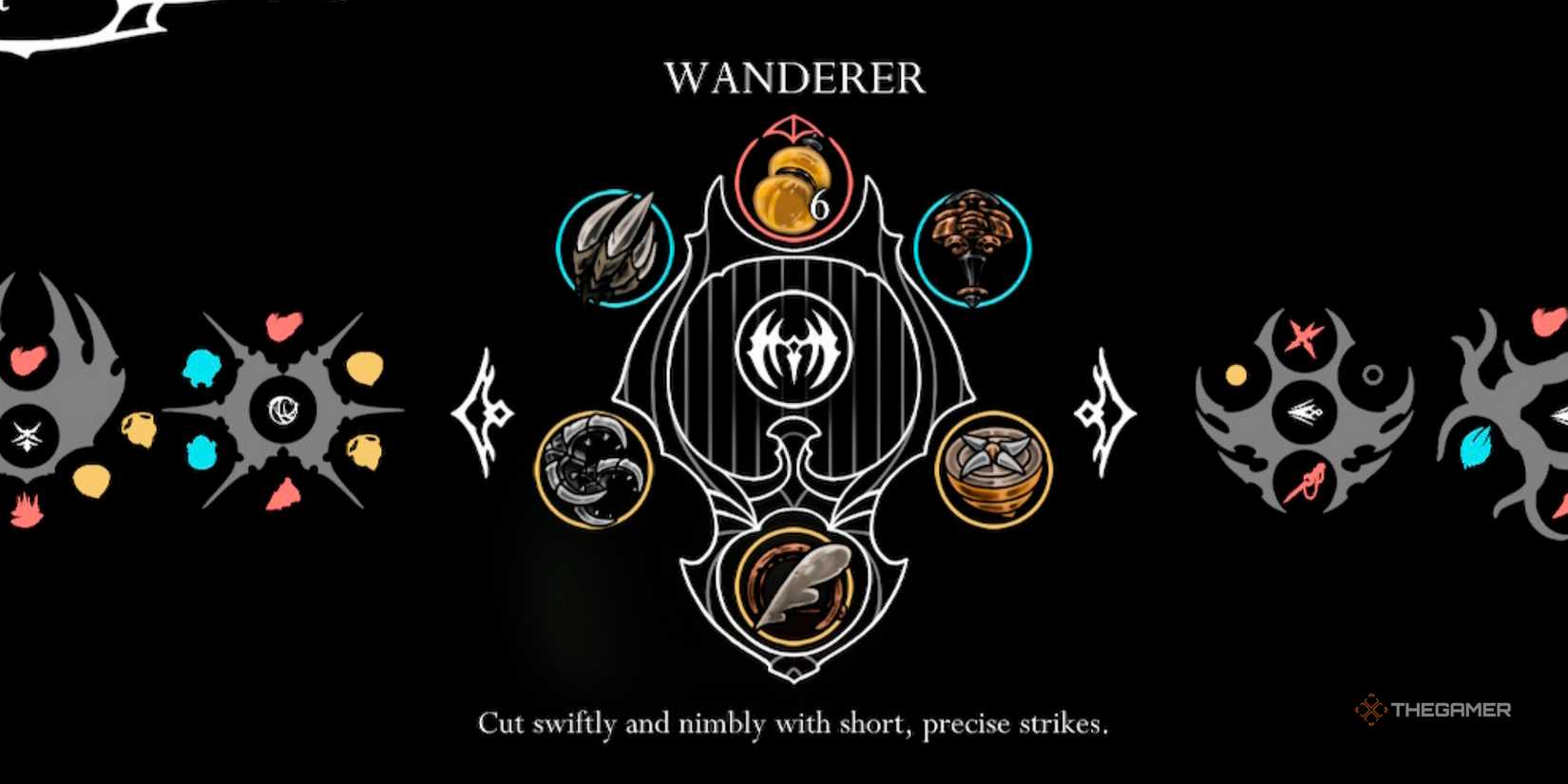 The Crest menu displaying the Wanderer Crest in Hollow Knight: Silksong.