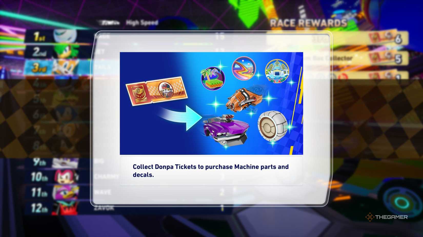 DONPA ticket tutorial from Sonic Racing Crossworlds.