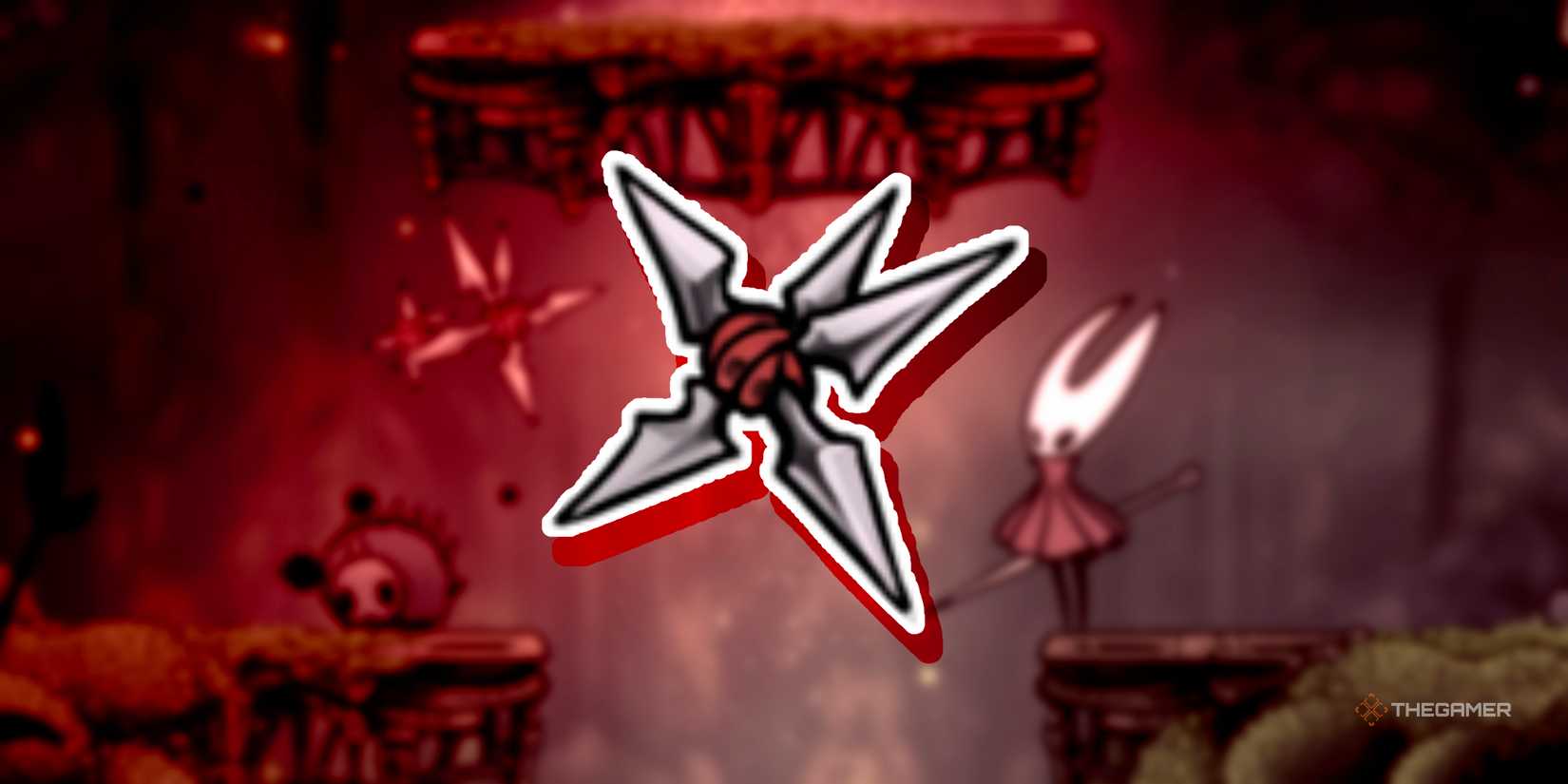 Hollow Knight: Sting Shard Red Tool used in the background of Silksong.