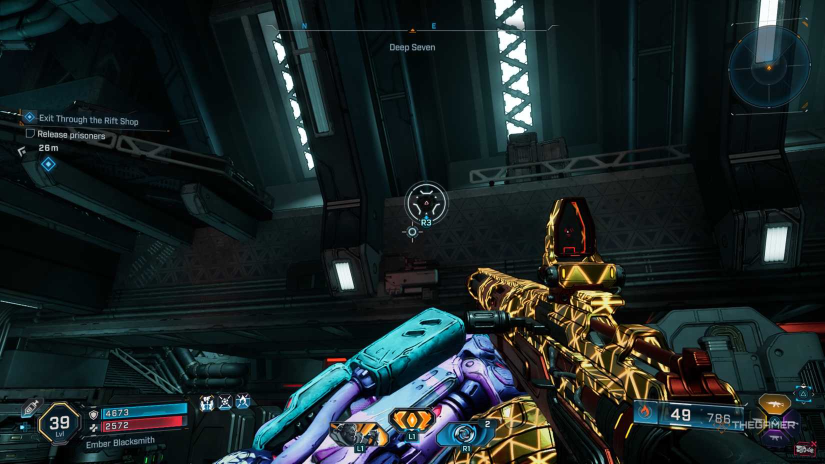 At an initiative point above, transparent red walls go to the inmate cells in the armpitation cell.