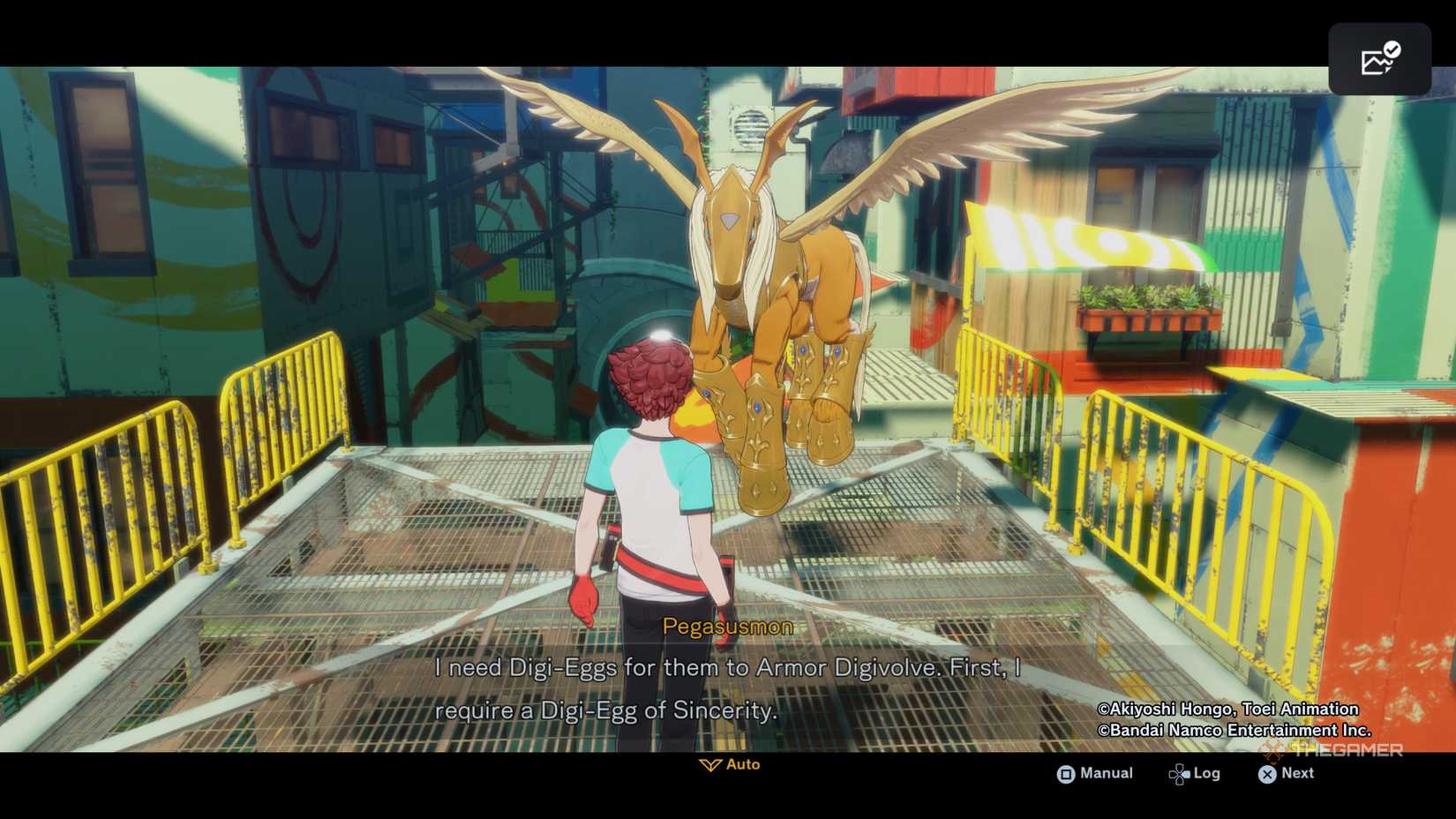 Male Adamas, who spoke to Pegasusmon, who asks him to bring him a digi-vaginal honesty in Digimon Story: Time Stranger.