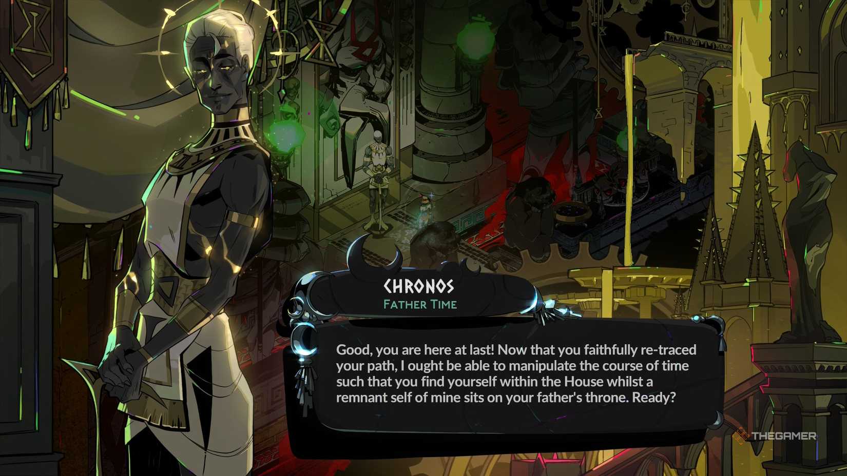 Return to Tartarus and Meeting with Chronos in Hades 2. 