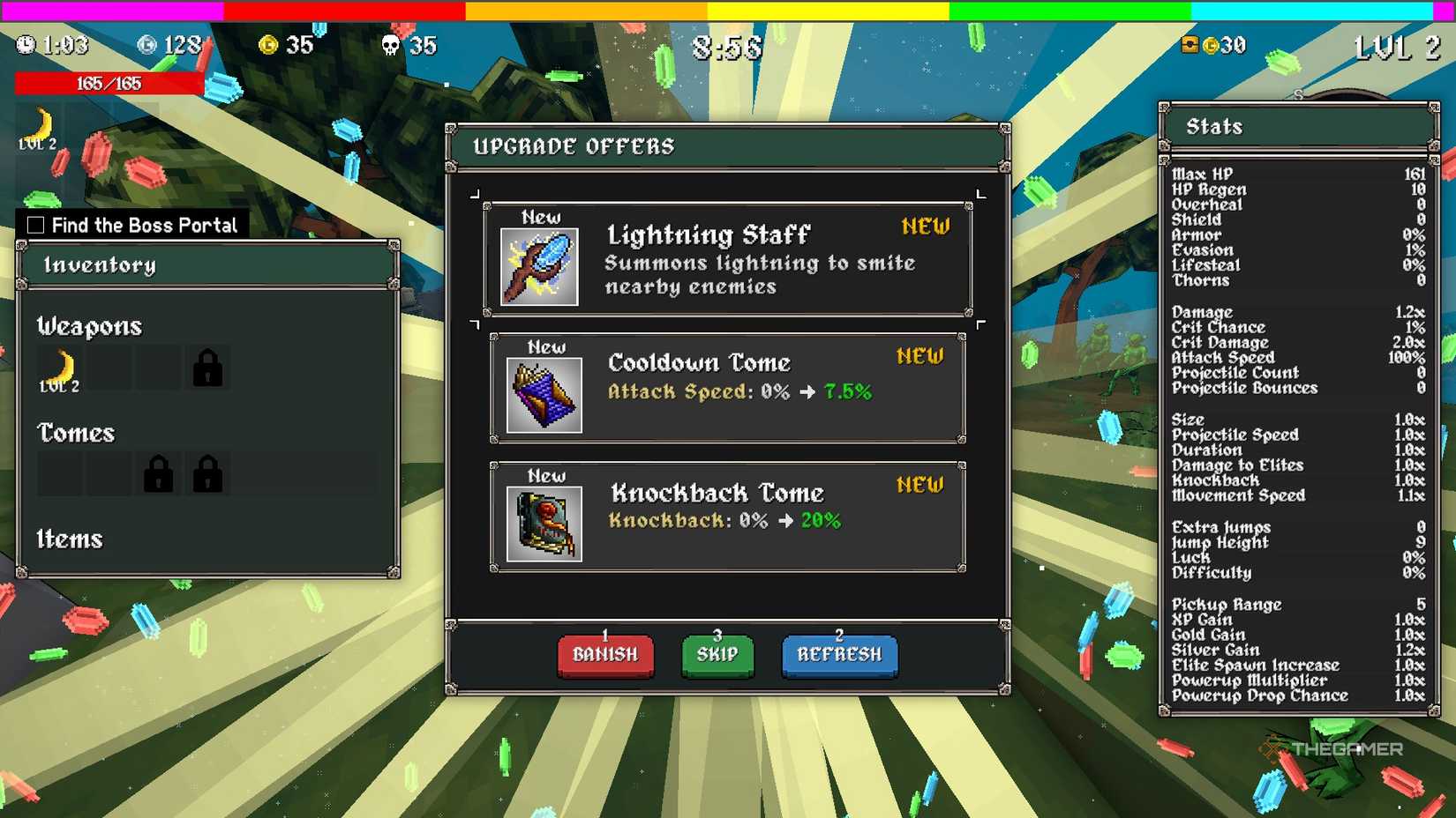 Megabonk's screen unlocking the cooldown.