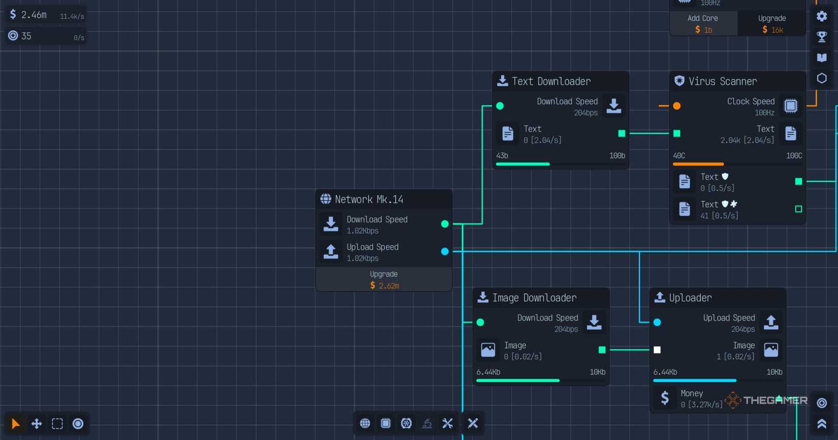 Virus scanner on the screen of the upload laboratory.